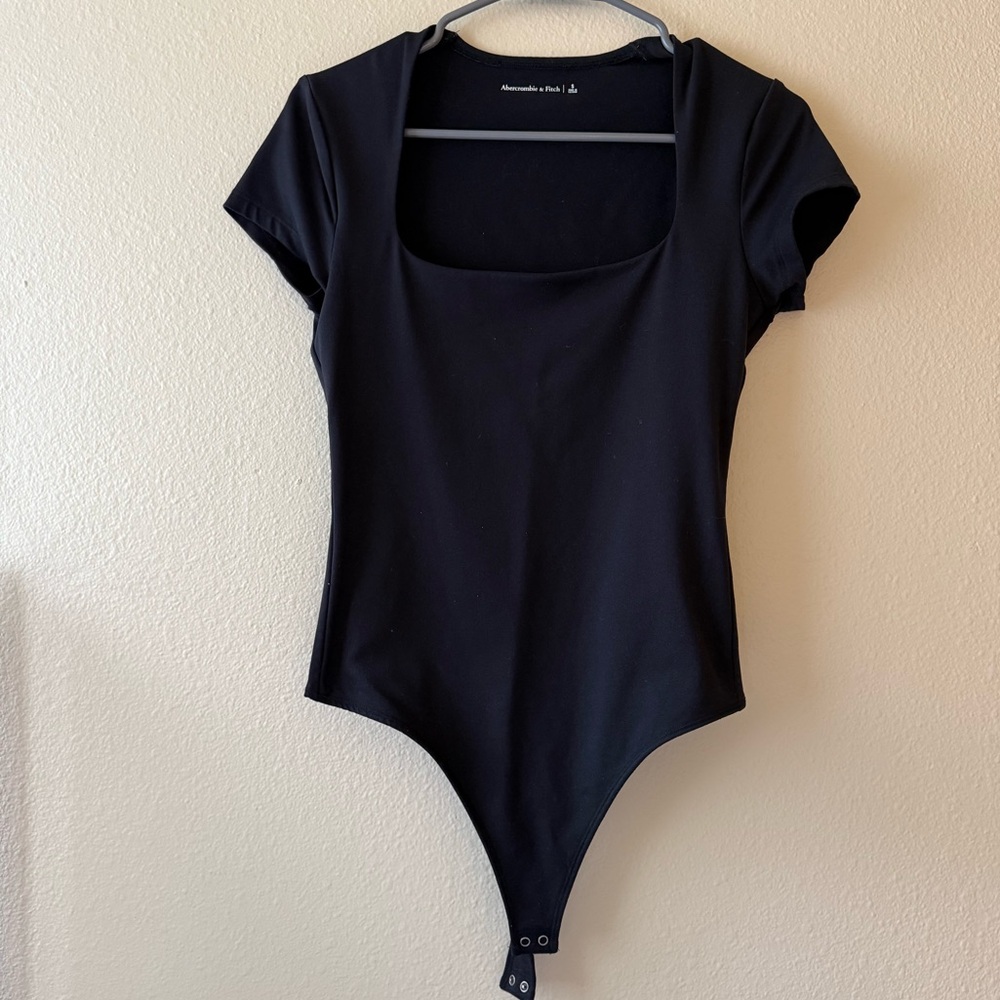 Abercrombie & Fitch Black Short Sleeve Bodysuit